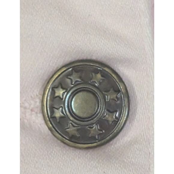 Pink Barbiecore Live A Little Cropped Jean Jacket Tailored Stretch Cotton Snap M - Picture 5 of 10